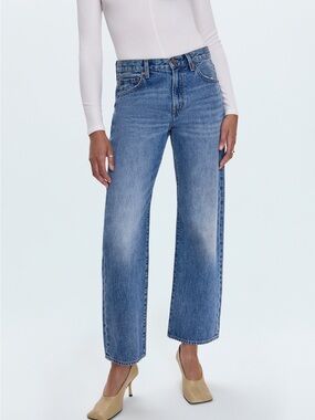 pistola Lexi Mid Rise Bowed‎ Barrel Leg Jeans in Metropolis 29